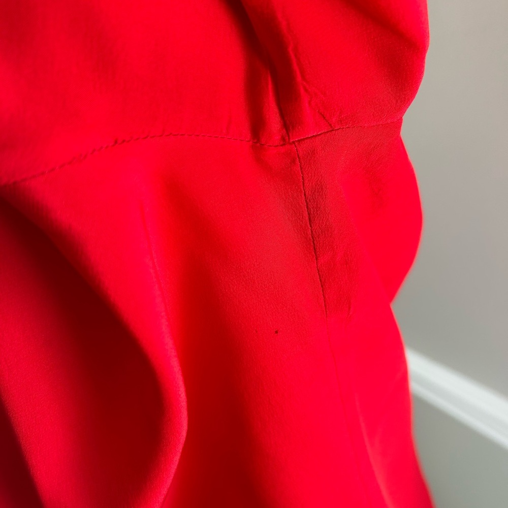 Red Silk Blouse Vintage Beautiful - image 7